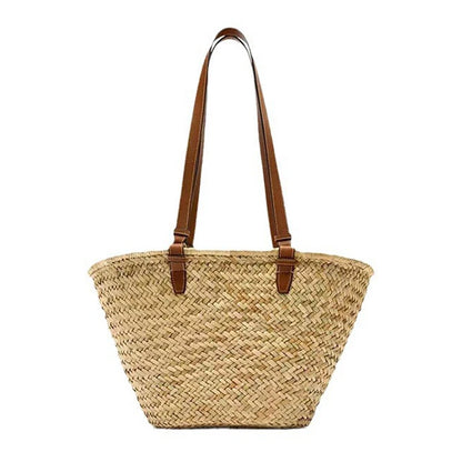 Sac à main en paille de grande capacité pour femme, sac à bandoulière tissé à la main, sac de plage décontracté d'été, grand fourre-tout, sac à main Bali Shopper