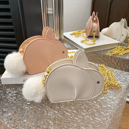 Mini sac lapin mignon pour femme 2023, nouveau sac à chaîne créatif de dessin animé, sac à bandoulière amusant pour enfants