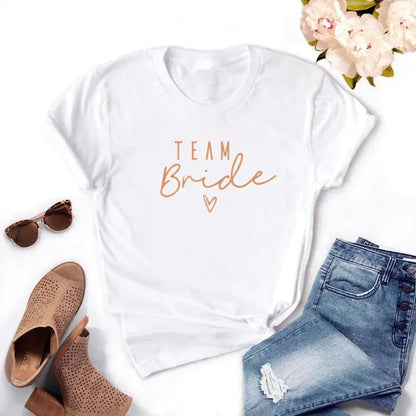 T-shirts pour femmes Flower Team Bride To Be Squad 2024 EVJF Hen Party Bachelorette Girl Wedding Tops Tees