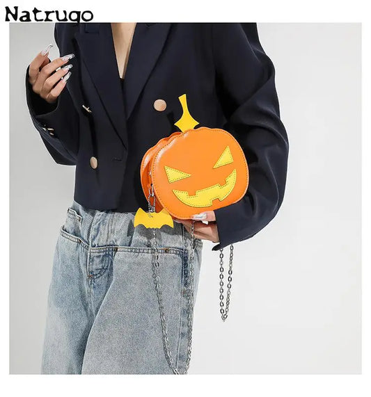 Creative Funny Pumpkin Bag Women's New Shoulder Bag Halloween Cute Crossbody Bag