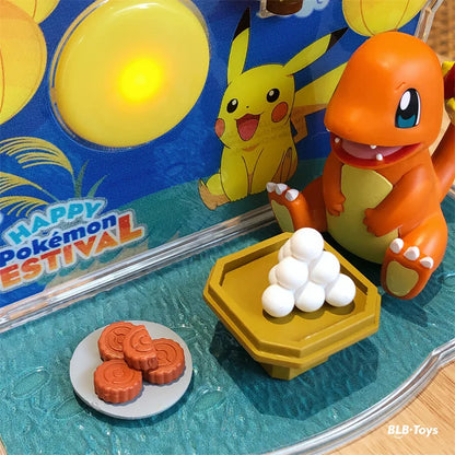 Figurines Pokémon Pocket Monster Pet Elf Ball Scene Set Jouet Pikachu Anime Figure Modèle Enfants Cadeau