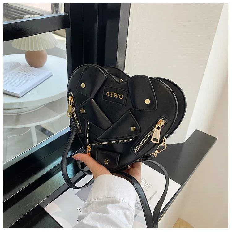 Motorcycle Style Clothes Shape Crossbody Bag Spice Girl Style Shoulder Bag Women Heart Shape Handbag Love Messenger Bag