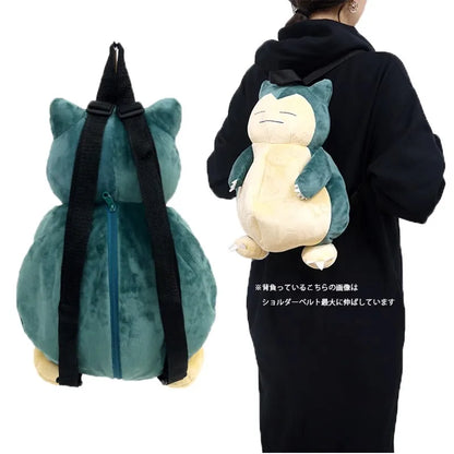 Sac à dos Pokémon en peluche Snorlax Eevee Mimikyu Mewtwo Gengar Kawaii Sac souple Cartable Cadeau fête des enfants