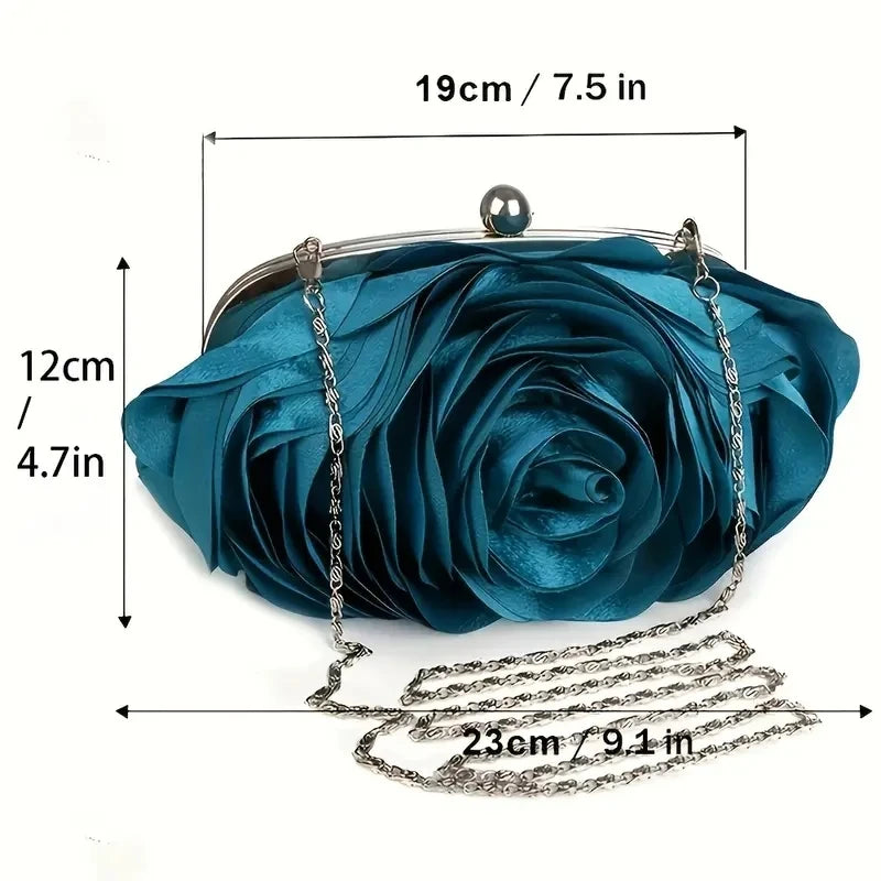 Fashion Flower Bride Small Clip Shell Purses Wedding Shoulder Crossbody Bags Elegant Evening Party Clucth Bag Female Sac 2024