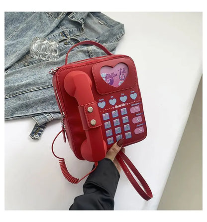 Bolso de mano para mujer, divertido bolso de hombro con forma de teléfono para niñas, estilo de moda femenino, lindo bolso cruzado