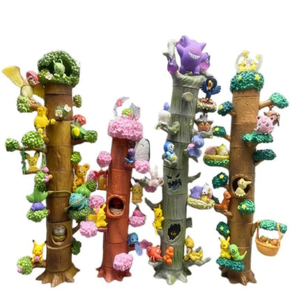 Figurine Pokémon en forme de souche d'arbre, jouet d'Halloween, Gengar, monstre de poche, Pikachu, forêt, figurine d'action, modèle animé, jouet pour enfant, cadeau