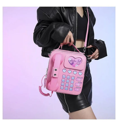 Bolso de mano para mujer, divertido bolso de hombro con forma de teléfono para niñas, estilo de moda femenino, lindo bolso cruzado