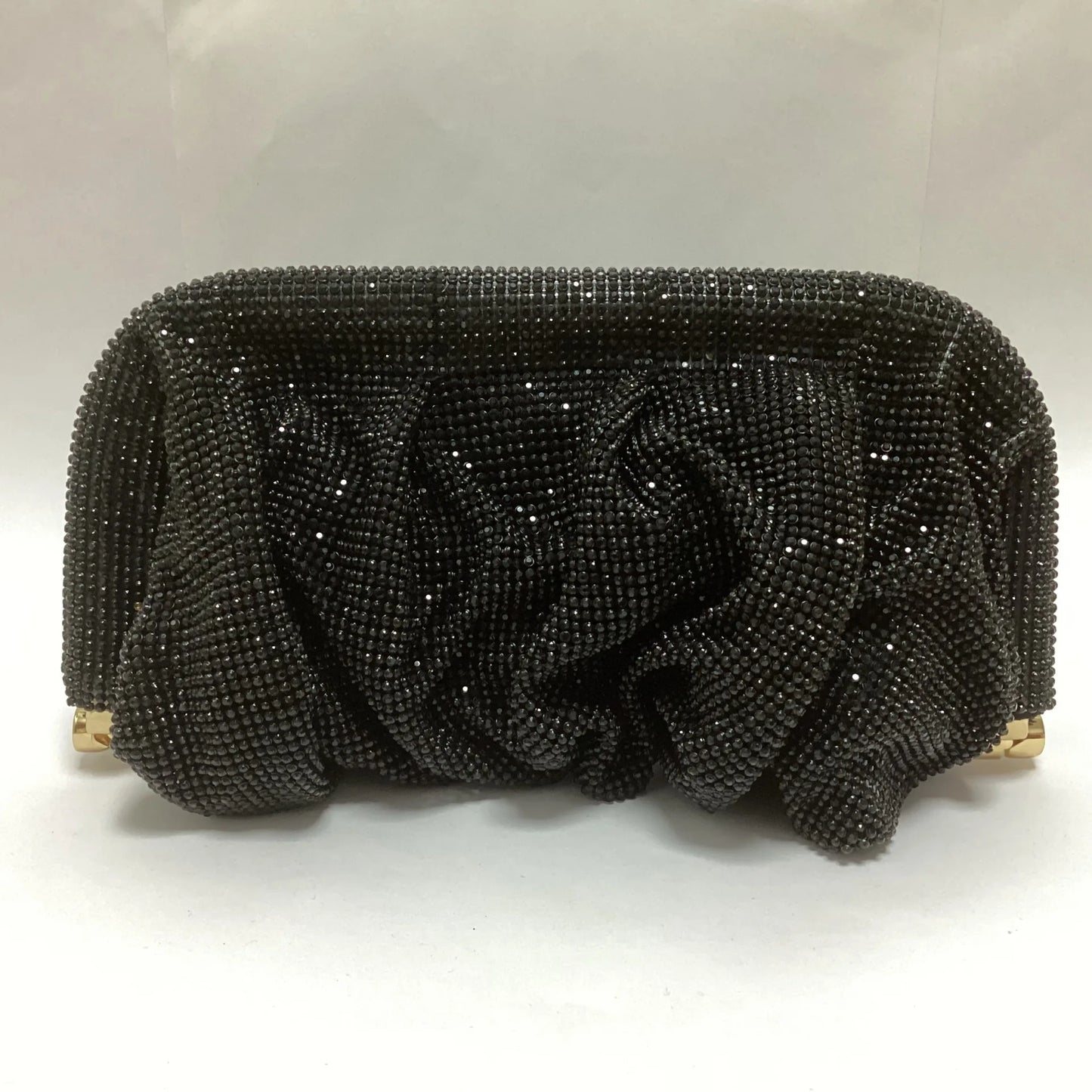 Bolso de mano de lujo con diamantes de imitación fruncidos y degradados para mujer, bolso cruzado con cadena de diamantes brillantes, bolso de fiesta de noche con purpurina