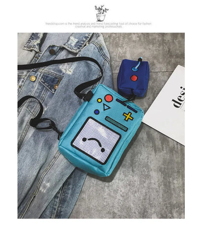 Cute Game Console Design Canvas Crossbody Bag Funny Women Shoulder Bags Chic Robert Small Purses for Girls Casual Phone Bag 2022