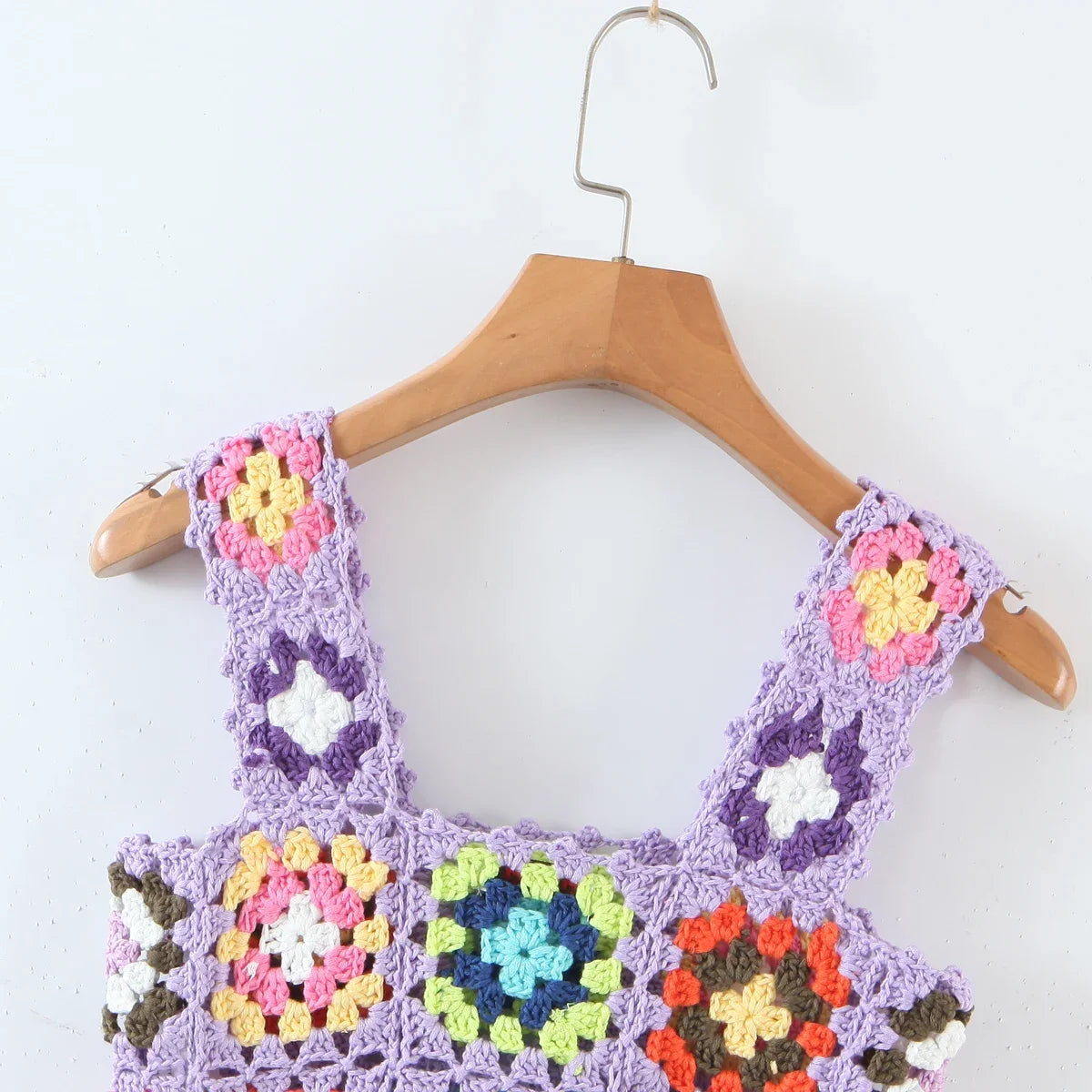 Suninheart Harajuku - Top de crochet calado hecho a mano para mujer, top corto de verano, camiseta corta estilo retro para chica, top de vacaciones