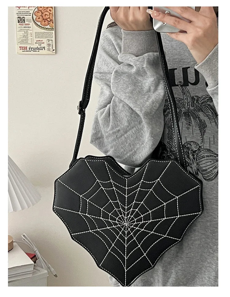 Sweet Spicy Love Bat Crossbody Bag Spider Web Women's Bag Multifunctional Shoulder Bag