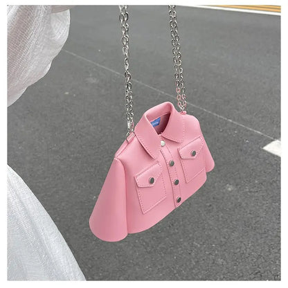 Bolso de mujer 2023, bolso de hombro con forma de ropa creativa, bolso cruzado con cadena pequeña para mujer, lindo bolso de mano