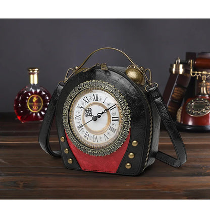 Style Bag female retro portable handbag No. 5 battery walkable clock female bag can be shoulder messenger PU bag