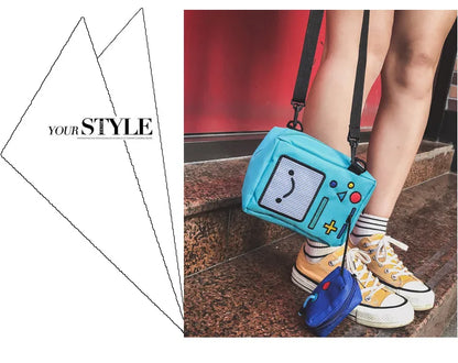 Cute Game Console Design Canvas Crossbody Bag Funny Women Shoulder Bags Chic Robert Small Purses for Girls Casual Phone Bag 2022