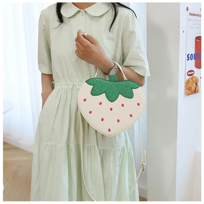 Cute Strawberry Bag For Women Funny Fruit Shape Handbag Women's Small Shoulder Bag Crossbody Bag