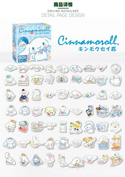 63Pcs Sanrio Hello Kitty Kuromi Cinnamoroll Pochacco Stickers for Kids Girls DIY Laptop Phone Diary Cute Cartoon Sanrio Sticker