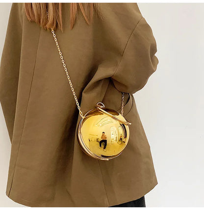 New Acrylic Chain Shoulder Bag Women Handbag Fashion Ball Shape Crossbody Bag Evening Bag