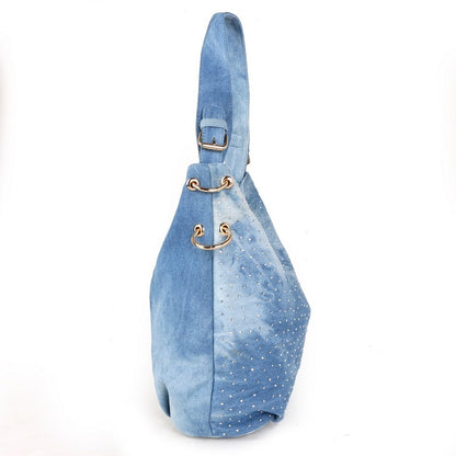 Sac à main messager à une épaule en toile denim tendance