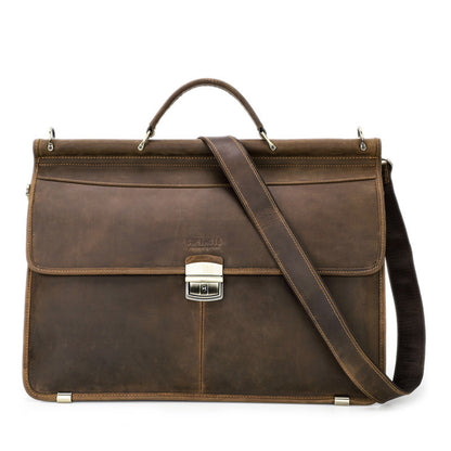 Computer Men's Business Briefcase Large-capacity Cowhide Men's Bag