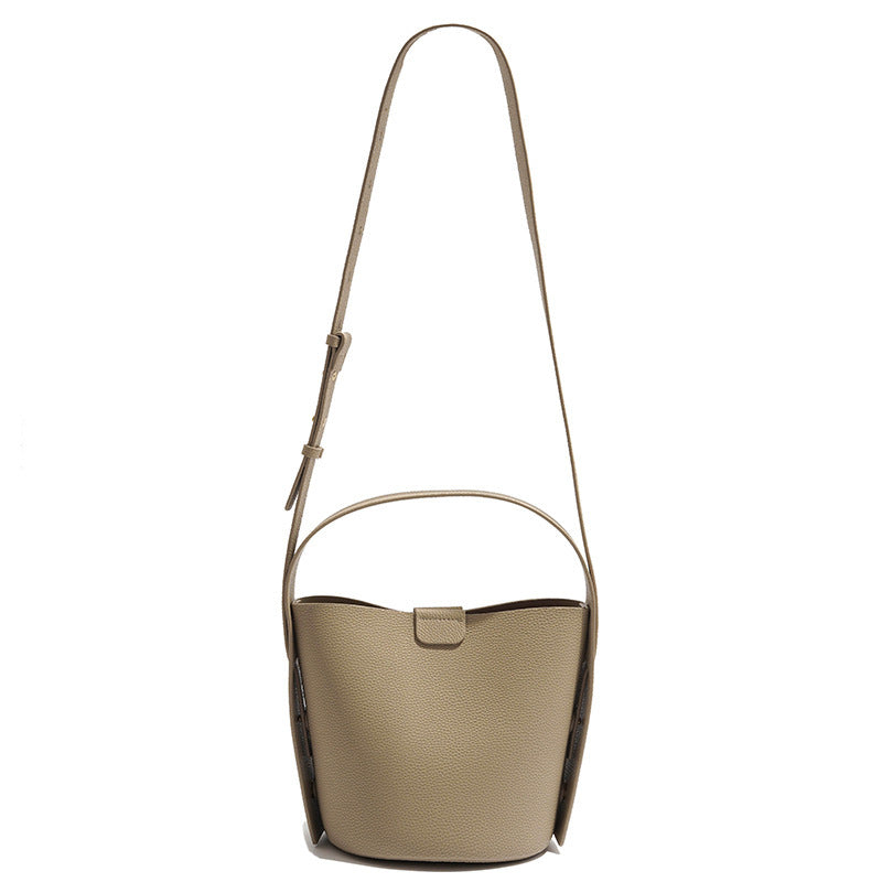 Sac à bandoulière simple et rétro en cuir pour femme