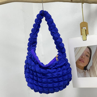 Sac à main plissé à motif de nuages ​​​​de couleur unie décontracté pour femme