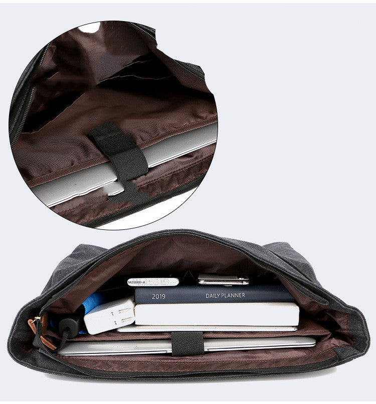 Bolso bandolera portátil de lona para hombre para viajes