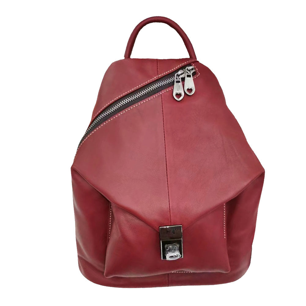 Sac à dos en cuir pour femme All-match Casual Soft Vachette