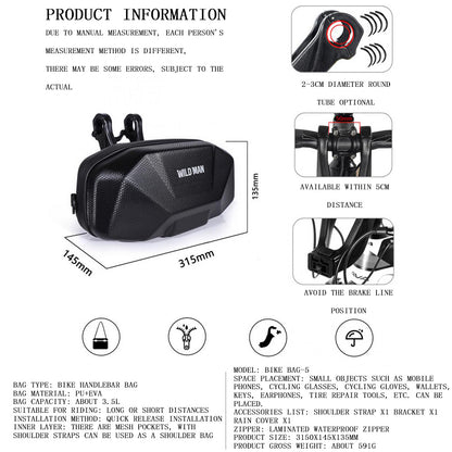 Bolsa rígida de EVA para manillar de bicicleta y patinete eléctrico