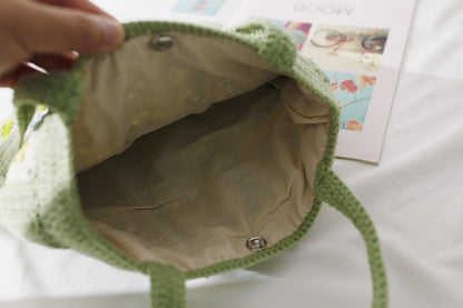 Sac à bandoulière à carreaux tissé à la main pour grand-mère