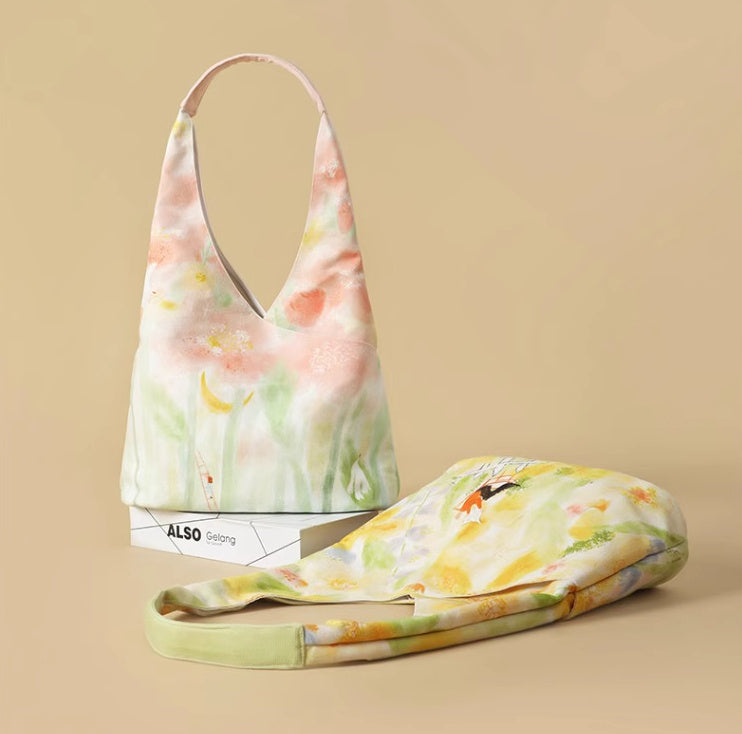 Sac en toile avec illustration Sac seau à bandoulière