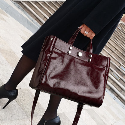 Sac à main en cuir véritable pour femme, grande capacité, populaire, sac à bandoulière décontracté High Sense