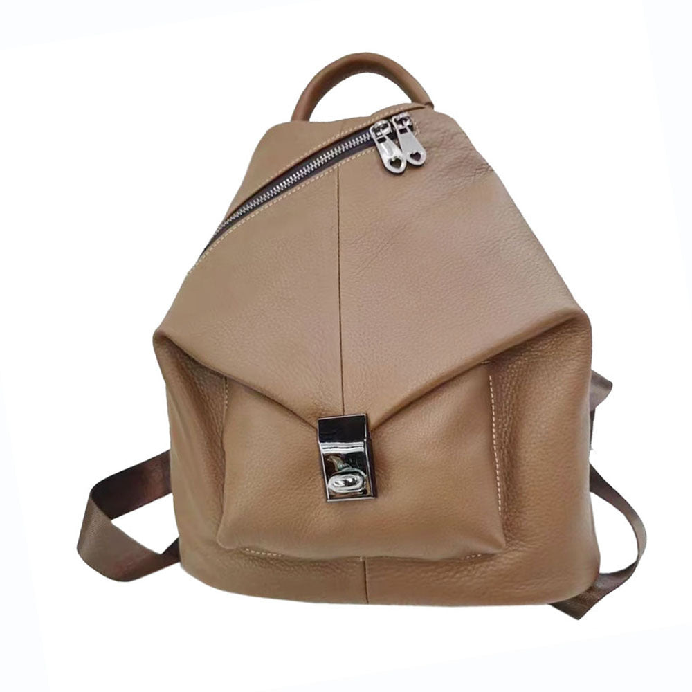 Sac à dos en cuir pour femme All-match Casual Soft Vachette