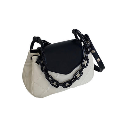 Petit sac carré à bandoulière pour femme avec chaîne