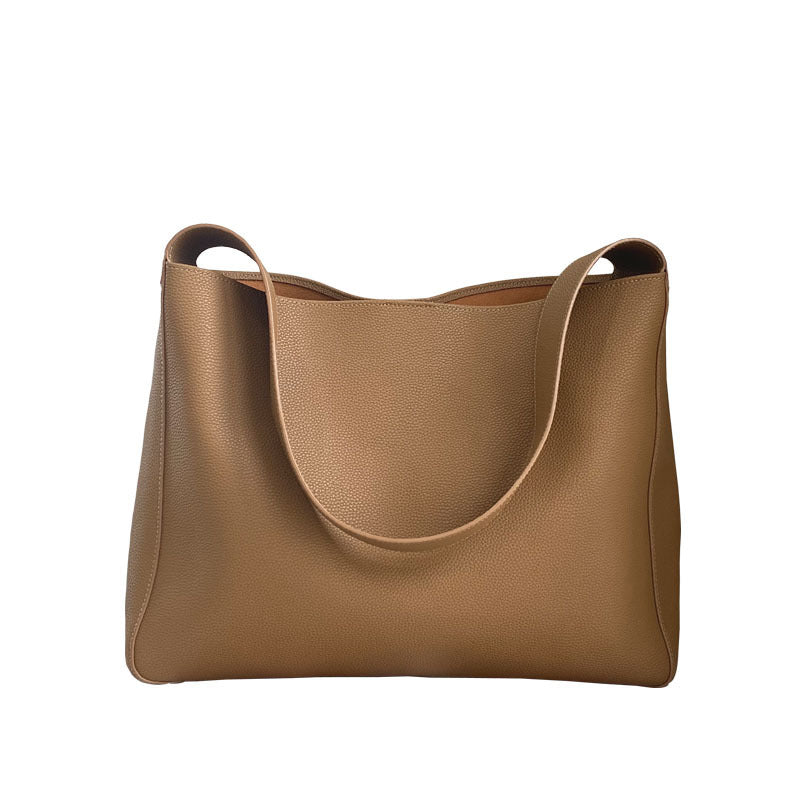 Sac seau en cuir véritable simple et tendance pour femme, grande capacité