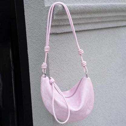 Sac messager à bandoulière tendance en cuir de vachette avec couche supérieure d'été