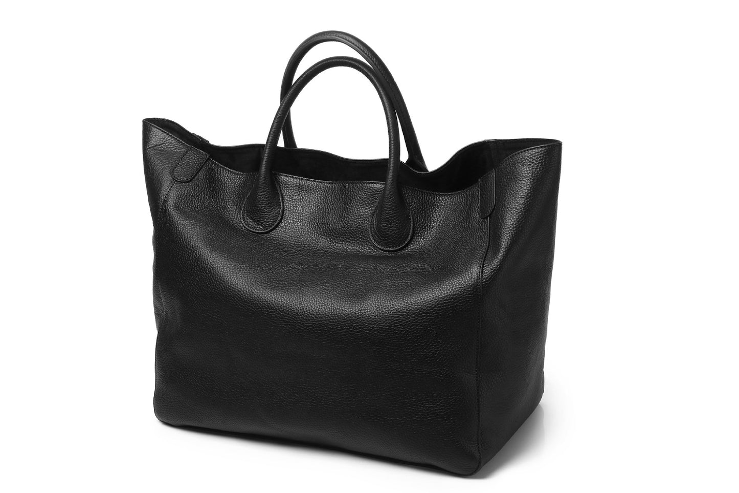 Sac fourre-tout simple en cuir véritable de grande capacité