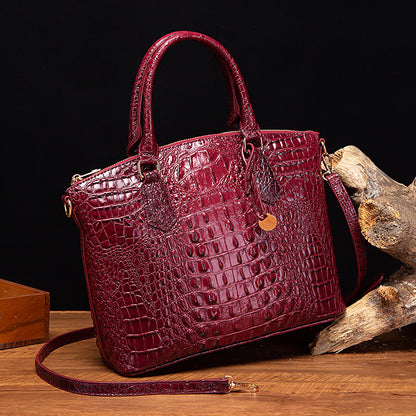 Sac messager portable à motif crocodile rétro pour femme