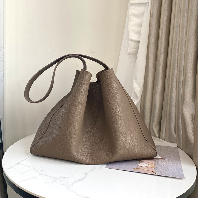 Sac seau en cuir véritable simple et tendance pour femme, grande capacité