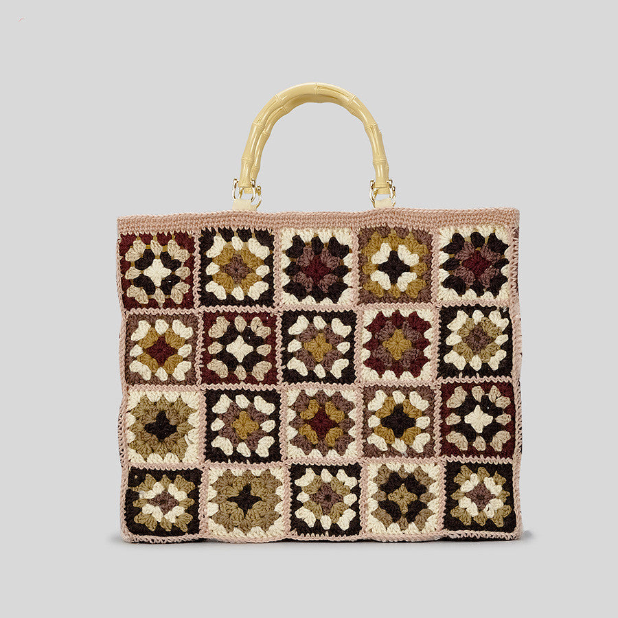 Sac à bandoulière en bambou pour femme à la mode rétro