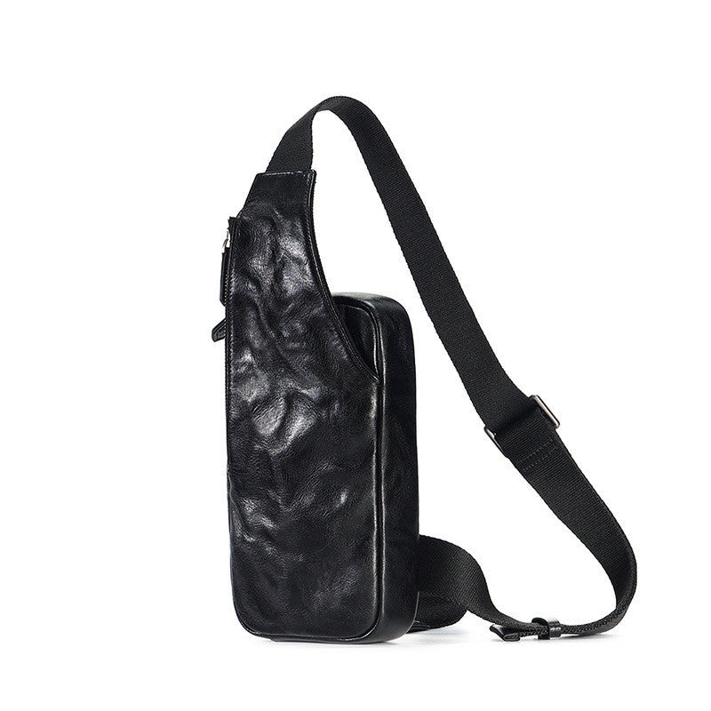 Bolso bandolera de piel curtida vegetal para hombre