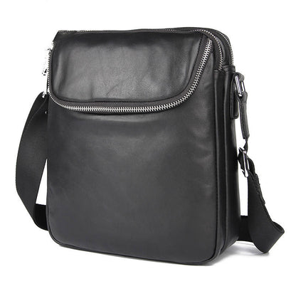 Sac en cuir pour homme Sac à bandoulière simple et pratique pour homme Sac à bandoulière en cuir avec couche de tête Sac messager