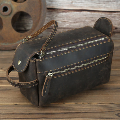 Leather Handbag Women Large Capacity Horse Leather Storage Bag