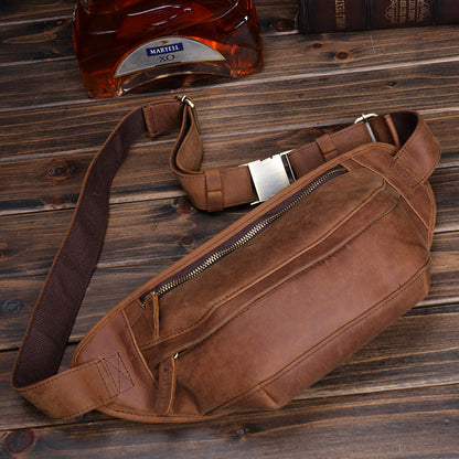 Leather Men's Crossbody Sports Phone Bag