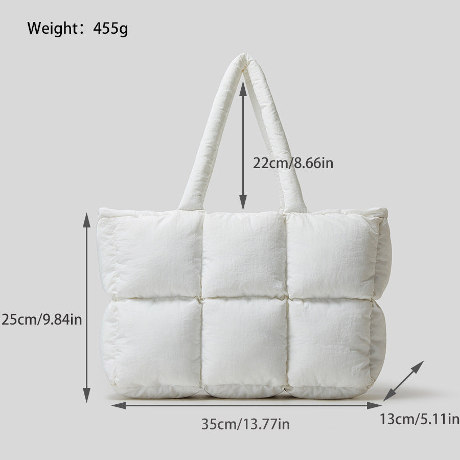 Sac à main en duvet souple pour femme, sacs en coton remplis de coton