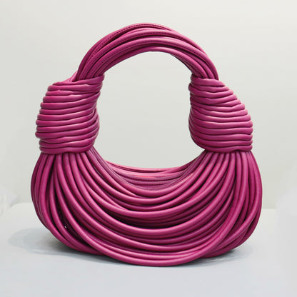 Sac à main tissé à la main de couleur unie pour femme