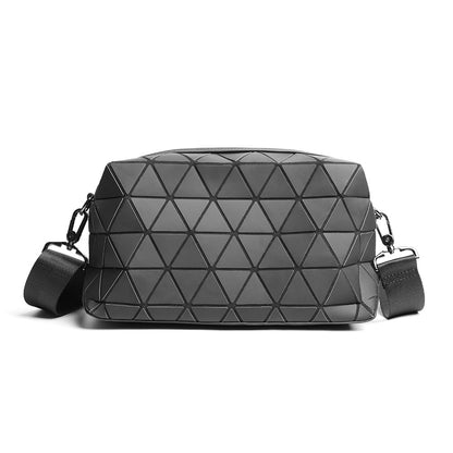 Bolso de hombro de moda para hombres y mujeres, bolso cruzado con patrón geométrico de diamantes