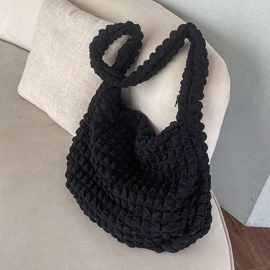 Sac à bandoulière plissé pour femme avec bandoulière en nuage, grande capacité