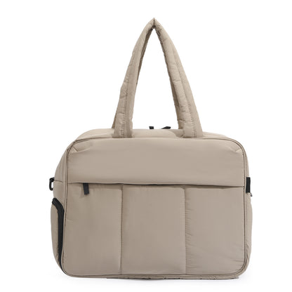 Bolsos de mano de plumón, bolsa de viaje de invierno, bolsa de lona con compartimento para zapatos, portátil, para deportes, yoga, gimnasio, fitness, bolsos de hombro para fin de semana, bolso de mano para pasar la noche para mujer