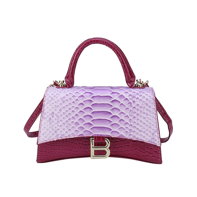 Bolso de mano con estampado de serpiente B Word para mujer