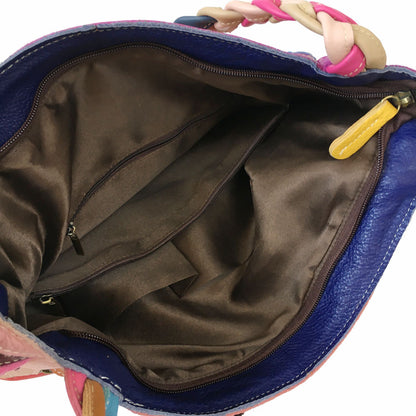 Sac messager à bandoulière Blype à carreaux en losanges et coutures tendance pour femme